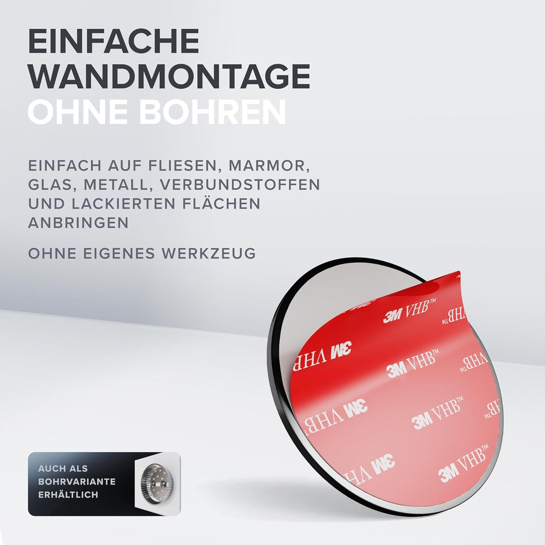 Ersatzrollenhalter Sentraltind Gunmetal zum Kleben 3M | aus Edelstahl und Glas | Toilettenpapier Rol