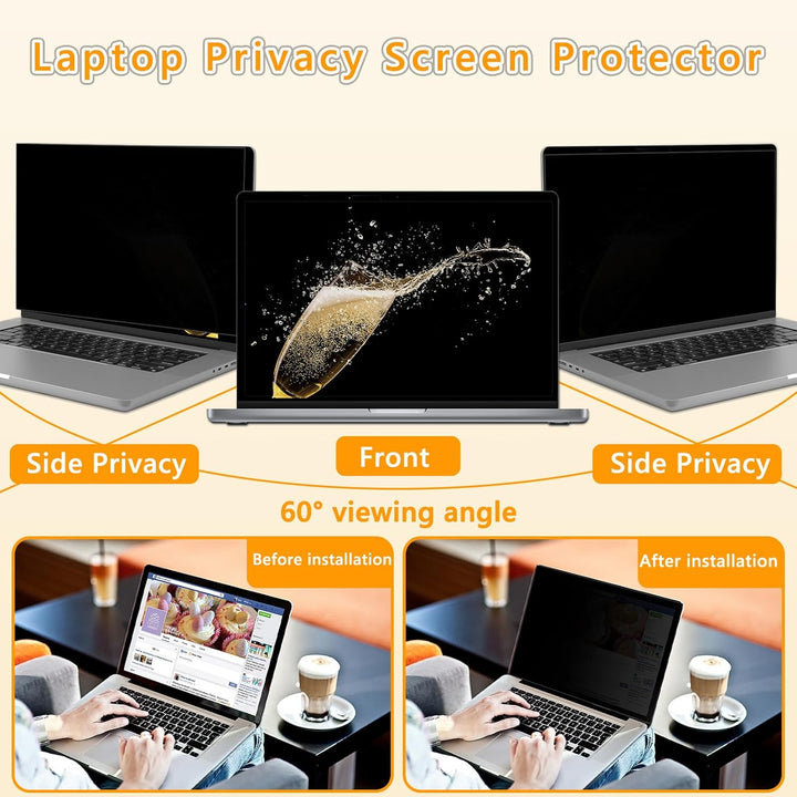 Blickschutzfolie für Laptop 15.6 Zoll, Sichtschutzfilter Privacy Screen Filter, Anti Blaulicht Blend