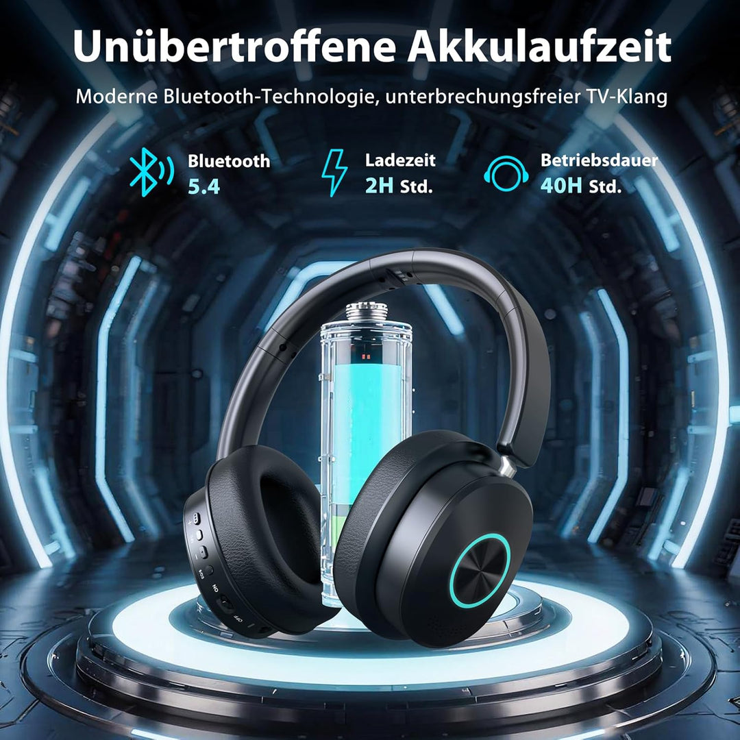 Earbay Kopfhörer für Fernseher mit Sender-Ladestation – TV Kopfhörer kabellos mit V5.4 &amp; 3 Audiomodi