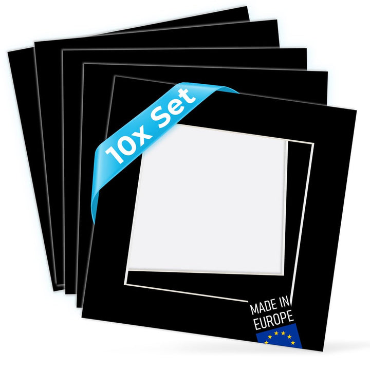 PHOTOLINI Passepartout Karton, 1,5 mm, säurefrei, alterungsbeständig, Schrägschnitt - Präsentation &amp;