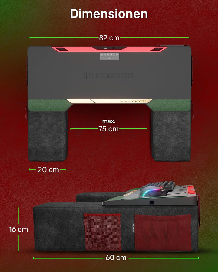 Couchmaster CYCON³ Samurai Edition mit Horizonlight-Stange, ultimativer ergonomischer USB-Hub, Gamin