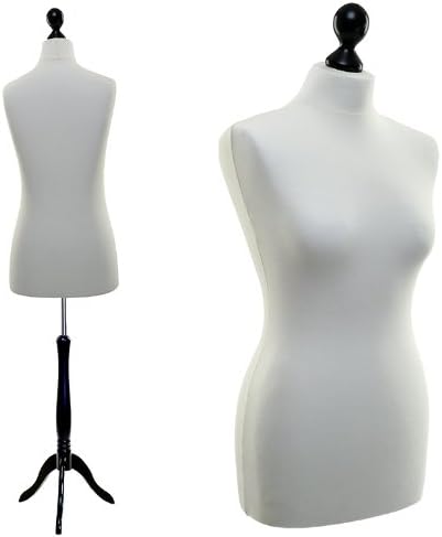 | Schneiderpuppe von LUCCESI | weibliche Büste Grösse/Size: L (40-42) | Bezug Creme-Weiss | Standfus