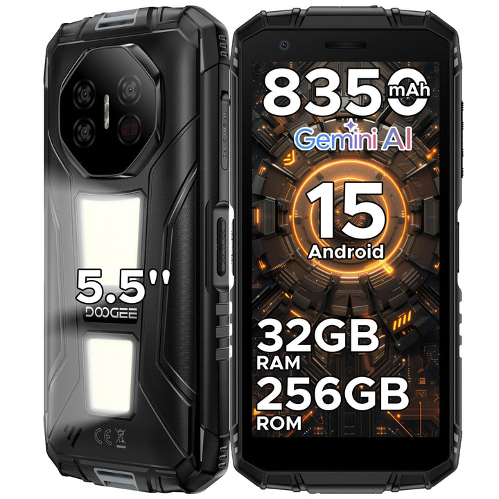 DOOGEE Fire 3 Max Android 15 Outdoor Handy Ohne Vertrag 256GB+32GB 8350mAh 1200LM Campingleuchten Ou