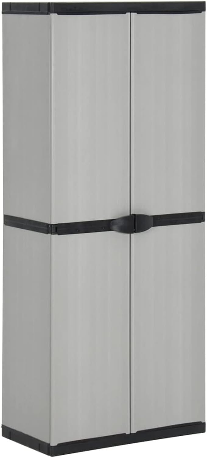 Tidyard Kunststoffschrank Balkonschrank Gartenschrank Putzschrank Kellerschrank Lagerschrank mit 2 T