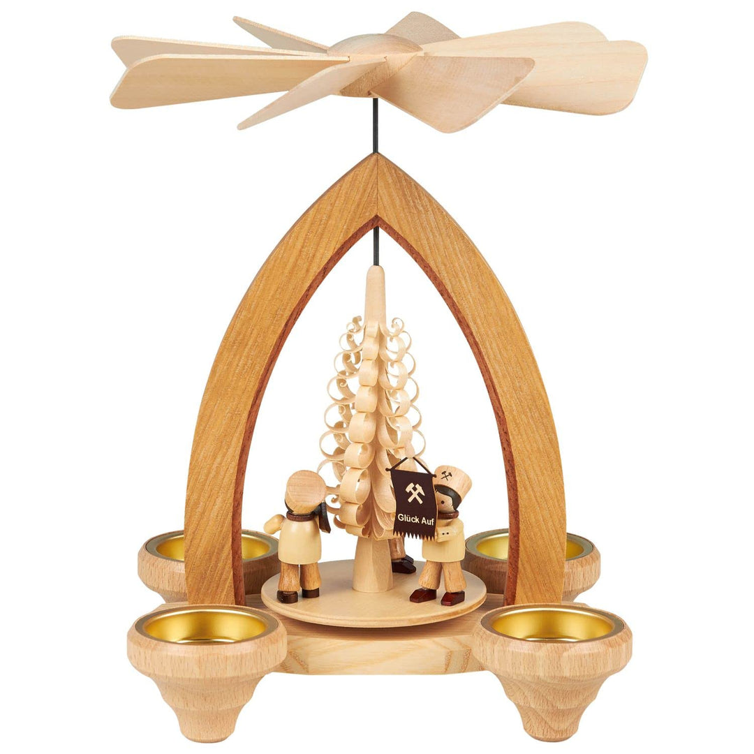 Seiffener Volkskunst | Erzgebirgische Weihnachtspyramide | 25 cm hoch | traditionelle Volkskunst aus