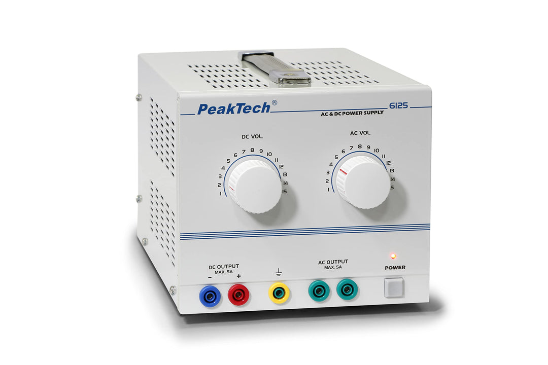 PeakTech DC AC Labornetzteil - Labornetzgerät 1-15V / 5A, linear, 1 Stück, P
