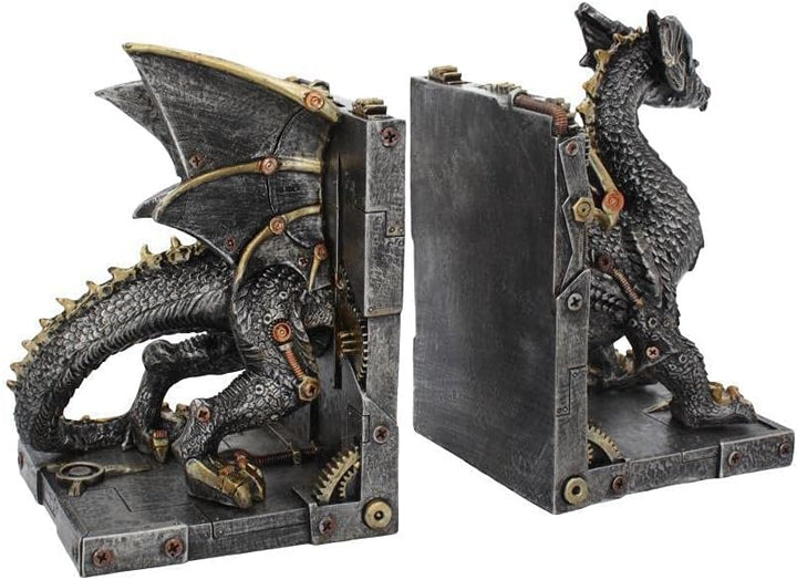 Nemesis Now Dracus Machina Buchstützen, 27 cm, Bronze