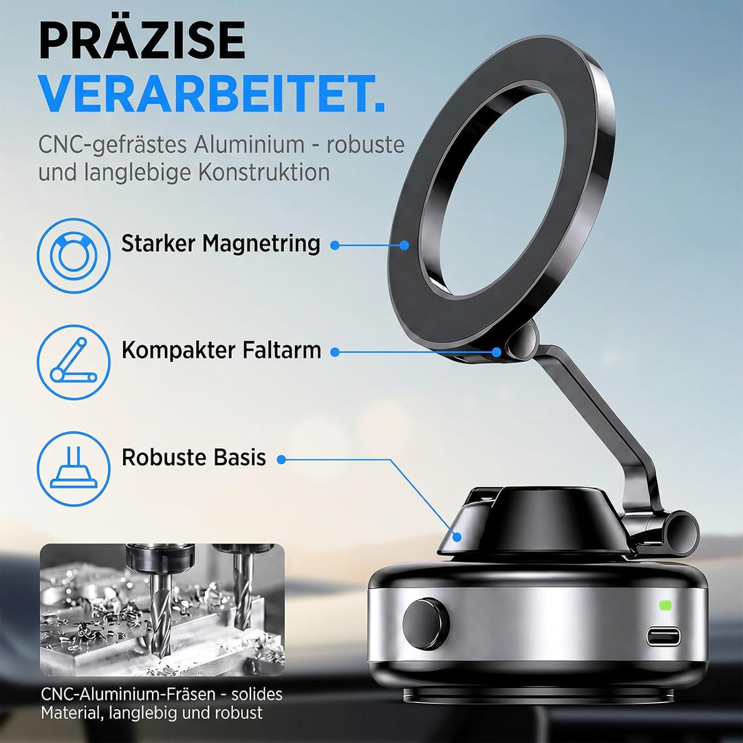 xinrongda Handy Halterung Elektrisch, Selbstansaugende Handyhalterung Auto mit 360° drehbarem Magnet