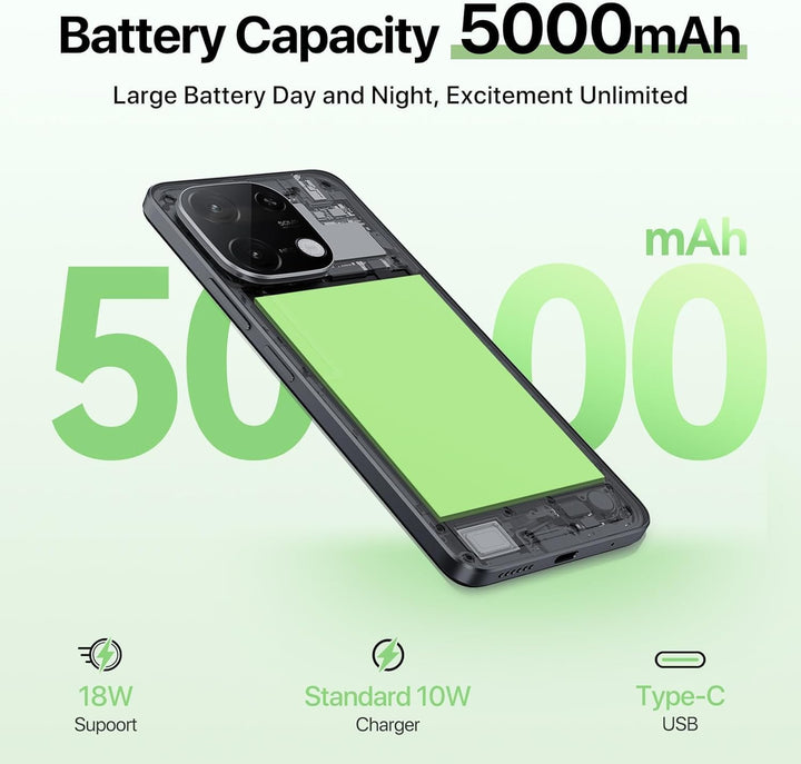 UMIDIGI G9C Android 14 NFC Smartphone(2024),12(6+6)+128GB,90Hz,50MP+8MP Kamera,Bluetooth 5.4,Simlock