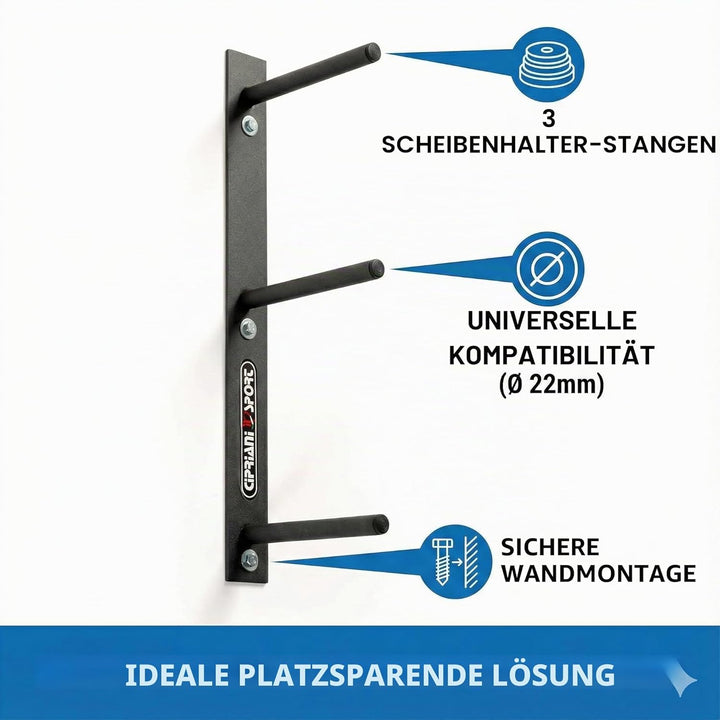 Wandscheibenhalter, Hantel Halterung, Gewichtshalter, platzsparend, für Fiteness Body Buildyng Home