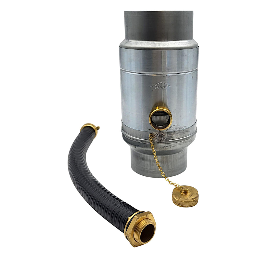 zbs24 Zink Regenwassersammler 80mm Set 1, Wassersammler mit automatischer Füllstop, mit Schlauchverb