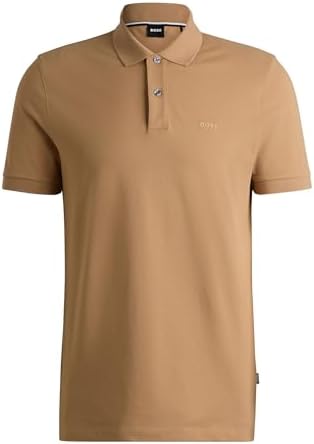 BOSS Herren Pallas Pallas Poloshirt aus Baumwoll-Piqué mit Logo-Details XXL Mittel Beige260, XXL Mit