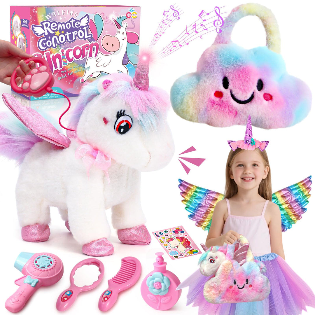 Kuscheltier Einhorn Spielzeug 3 4 5 6 7 8 Jahre, Plüschtier Haustier Interaktives Elektrischer Spiel