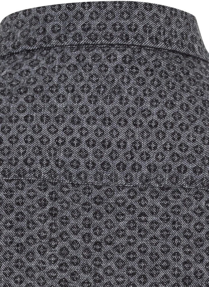 camel active Herren Flanellhemd mit tonalem Minimalprint 5XL Asphalt, 5XL Asphalt