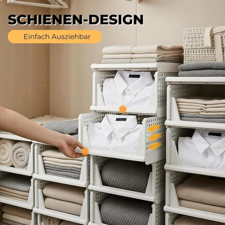 Allyson® 5 Stück Kleiderschrank Organizer Stapelbar, Multifunktionale & Faltbare Schrank Organizer A