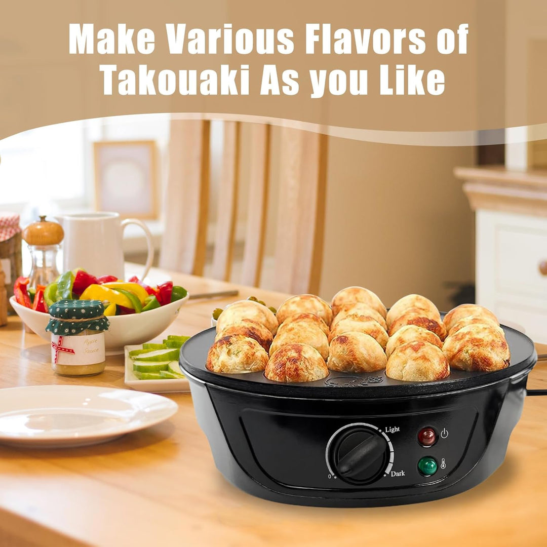 Elektrischer Takoyaki Maker, 750W 18 Löcher Takoyaki Maschine Mini Octopus Ball Making Tool Backform