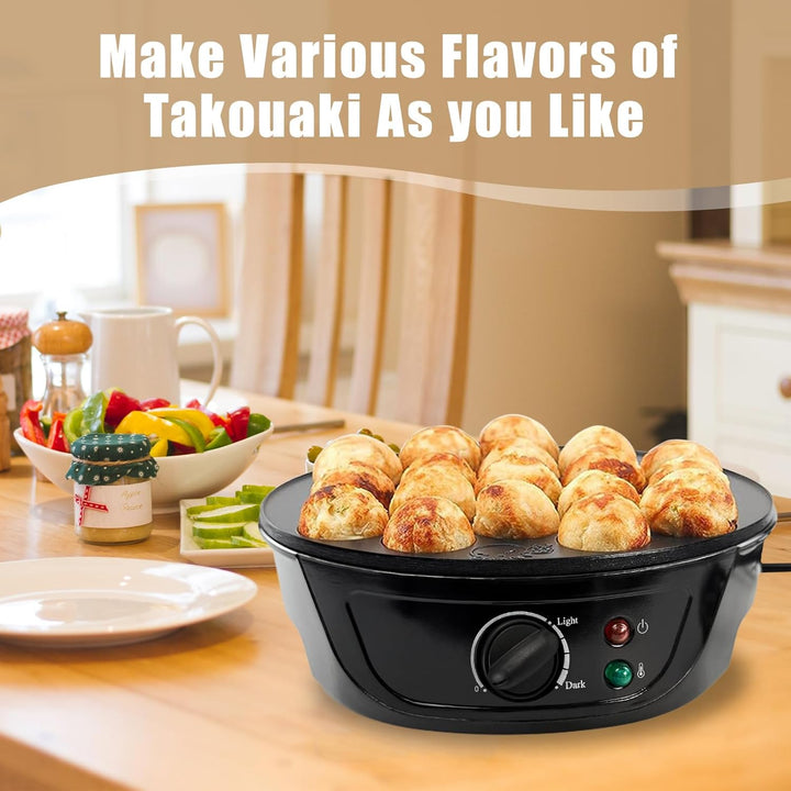Elektrischer Takoyaki Maker, 750W 18 Löcher Takoyaki Maschine Mini Octopus Ball Making Tool Backform