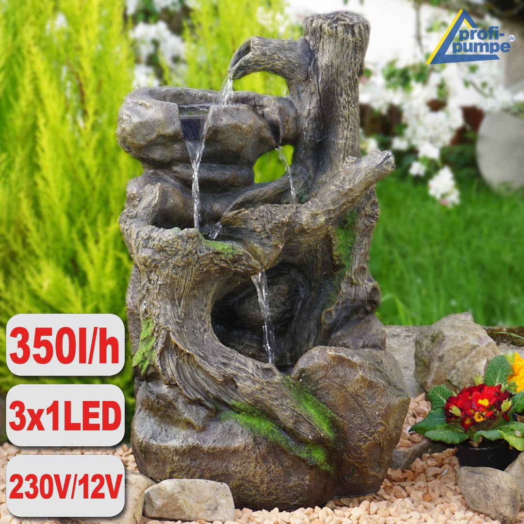 Gartenbrunnen Brunnen Zierbrunnen Zimmerbrunnen Brunnen mit LED-Licht 230V Wasserfall Wasserspiel fü