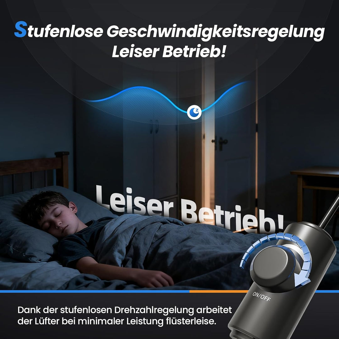 Regelbarer Rohrventilator 150 mm mit Drehzahlregler, Leiser Inline Abluftventilator für Rauchabzug &