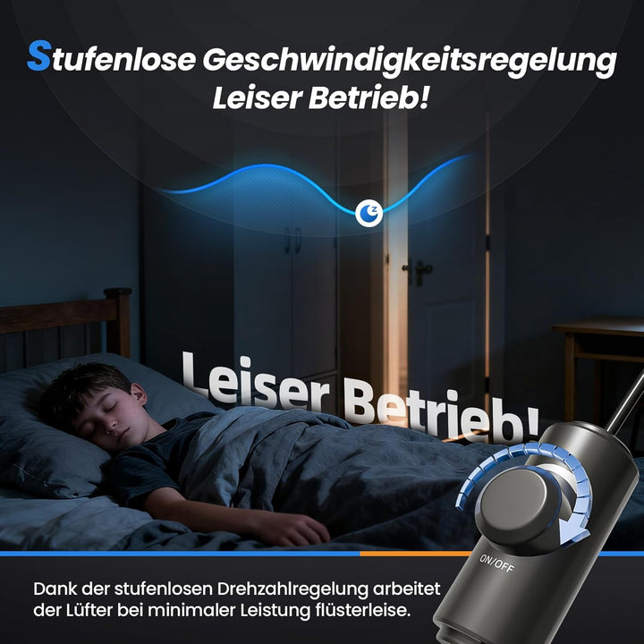 Regelbarer Rohrventilator 150 mm mit Drehzahlregler, Leiser Inline Abluftventilator für Rauchabzug &