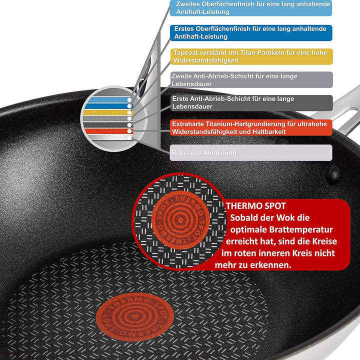 Tefal E30 Jamie Oliver Pfannenset Induktion 5 tlg -SET8- WOK-Pfanne 28 cm tief + Schmorpfanne 25 cm