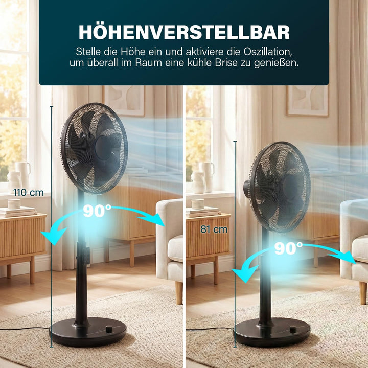 Princess Standventilator - Elegantes Design - 30 W - Leistungsstark, Leise, Energieeffizient - Durch