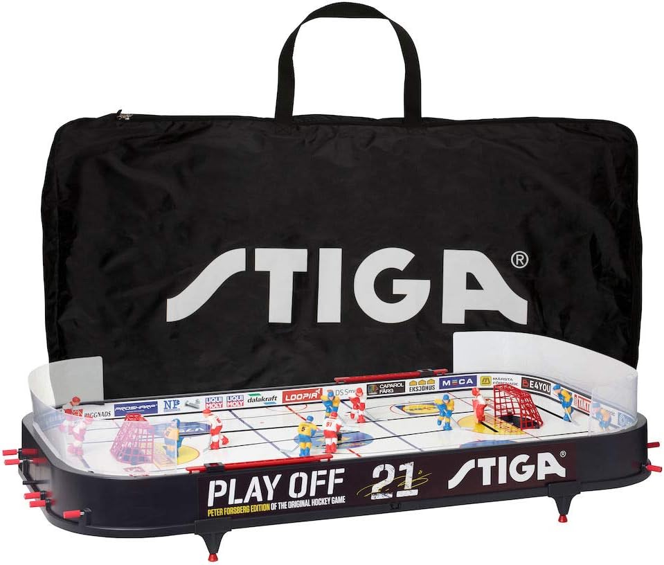 STIGA Eishockey Tischspiel Playoff 21 Hockey Spiel Schweden-Kanada mit Aufbewahrungstasche Bundle mi
