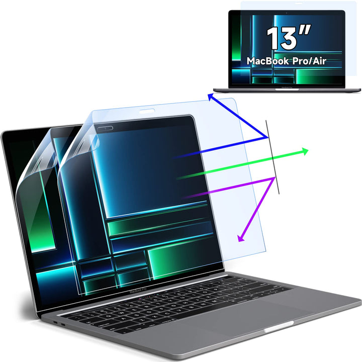 2 Stück Displayschutzfolien für MacBook Pro 13 Zoll (2016 – 2022, M1, M2) und MacBook Air 13 Zoll (2