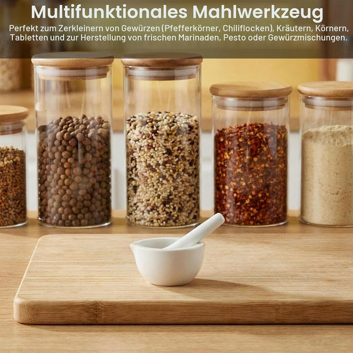 2 Sets Mörser mit Stössel, 60ml kleiner Mörser Zum Gewürze, Kräuter, Knoblauch, Nüssen, Für Küche un