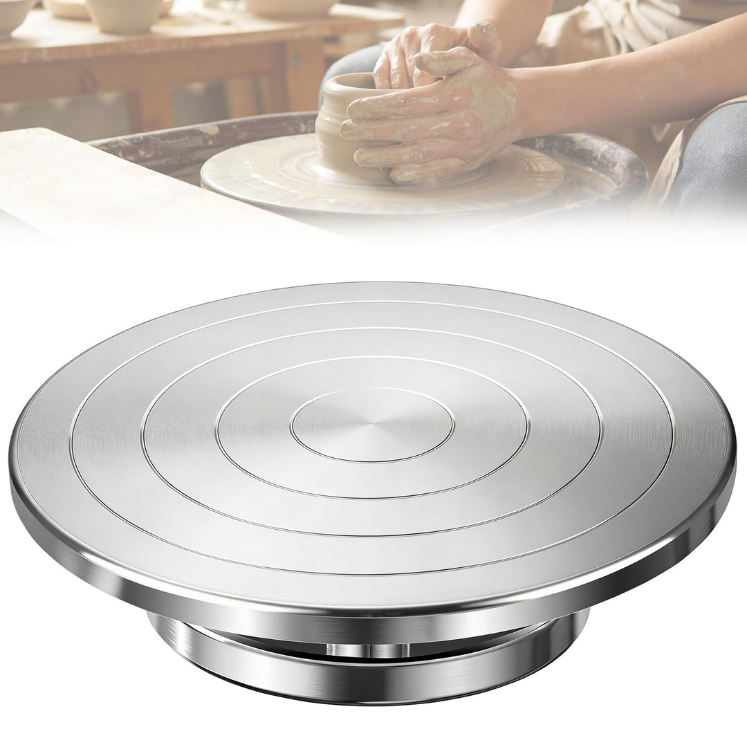 CISSIYOG Töpferscheibe, 30cm Aluminium-Drehscheibe, Doppelseitiges Töpferrad für Bildhauerei Keramik