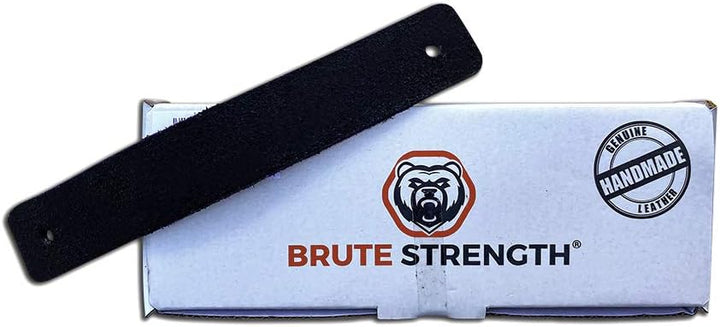 Brute Strength - Ledergriffe für Möbel - Wildleder - Schwarz - 4 Stück - 16,5 x 2,5 cm - Schrankgrif