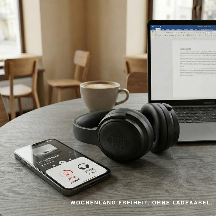 TELEFUNKEN ARCO Style Kopfhörer kabellos Bluetooth Over Ear mit Active Noise Cancelling (ANC) & Tran