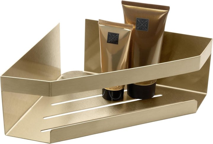 Schöner Wohnen Kollektion Eckablage Mod. Meleto aus rostfreiem Edelstahl in stilvollem Golddesign id