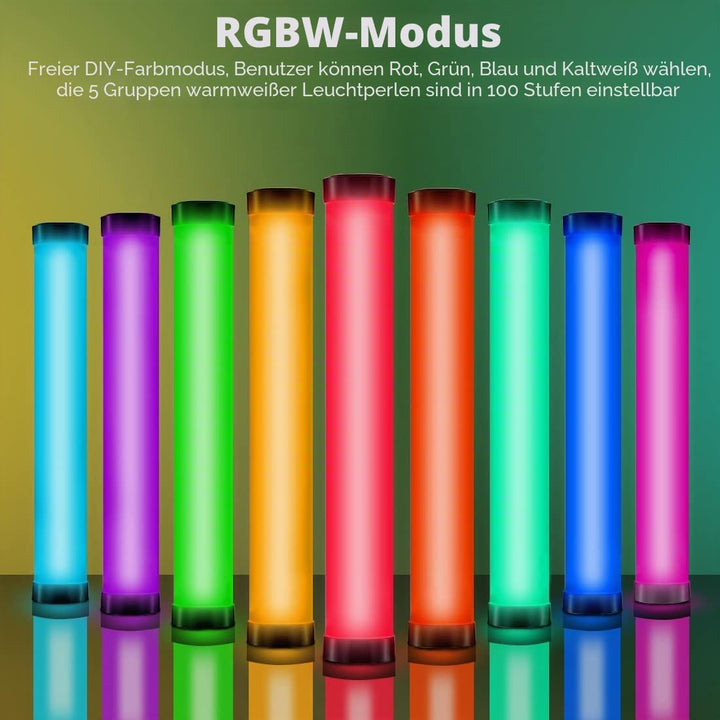 AMBITFUL A2 Vollfarbiges RGB-Röhrenlicht, CRI 95 TLCI 97 Genaue Farbe, 2500K-8500K einstellbar, RGB