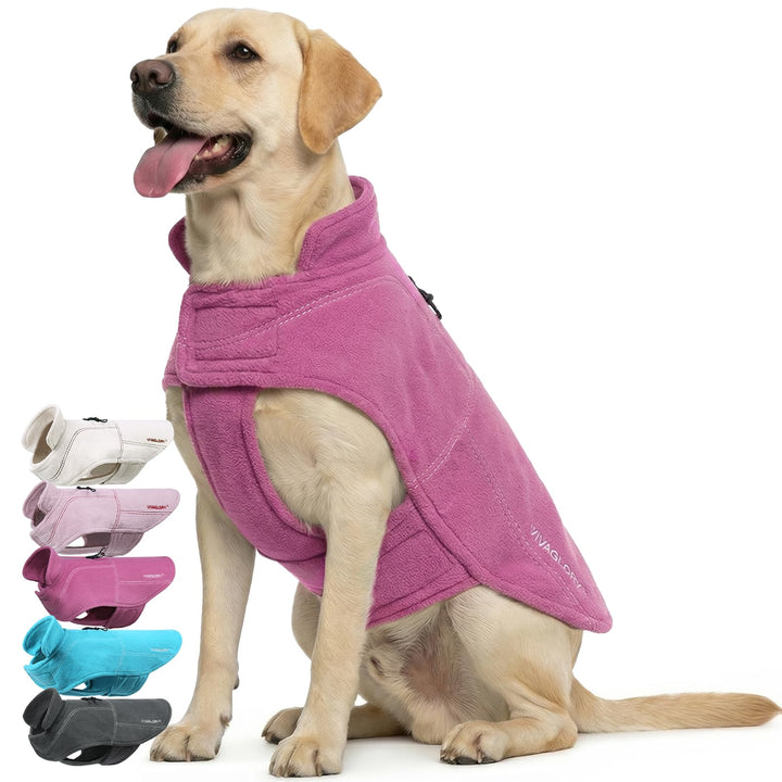 VIVAGLORY Hunde-Fleeceweste, Hundepullover für Kaltes Wetter für Grosse Hunde, Verstellbare Winterkl