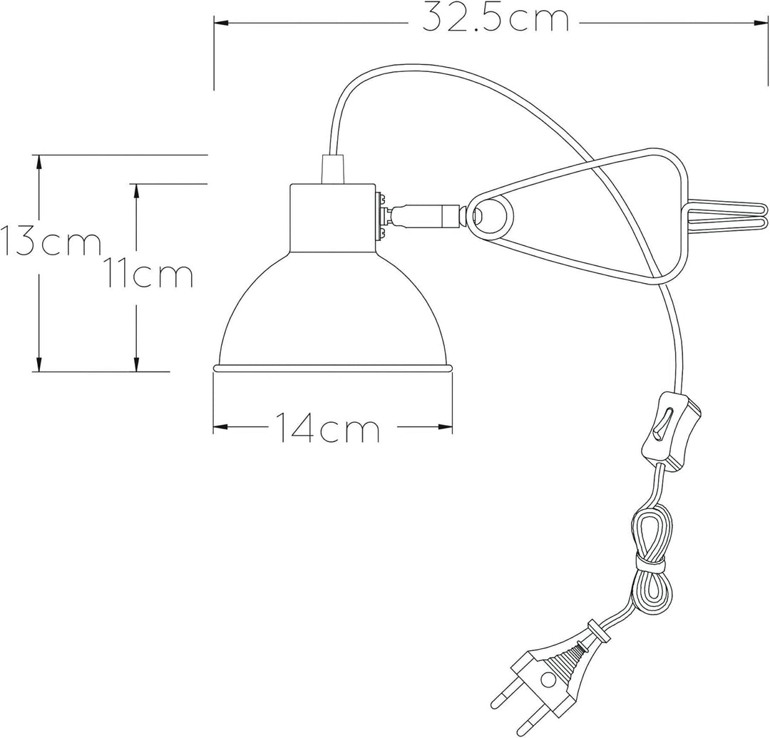 LUCIDE MOYS - Klemmleuchte - 1xE27 - Schwarz
