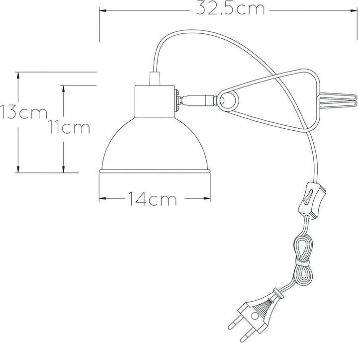 LUCIDE MOYS - Klemmleuchte - 1xE27 - Schwarz