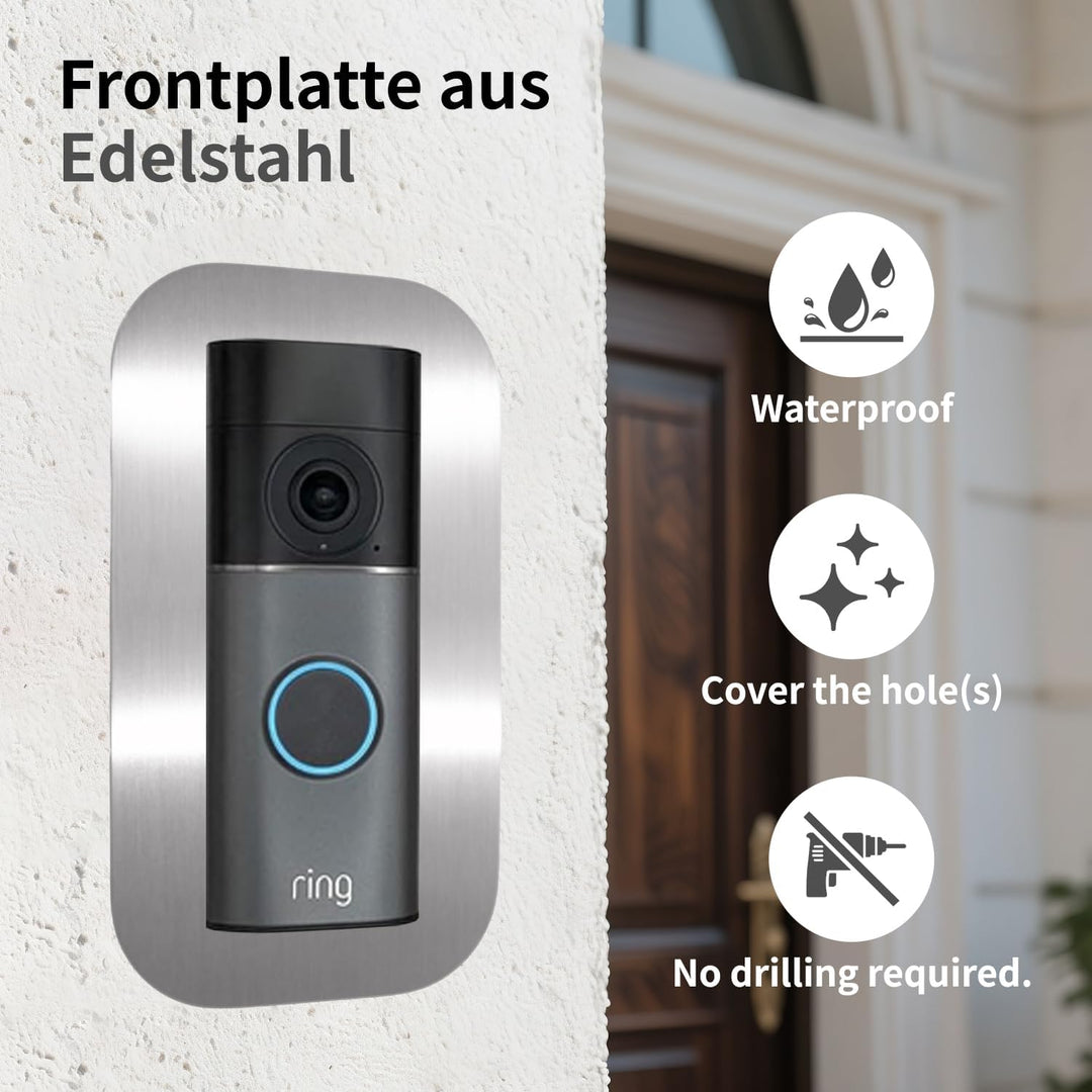 Edelstahl Blende für Ring Videotürklingel/Video Doorbell Wired Plus Kabel & Pro Kabel, Türklingel Ha
