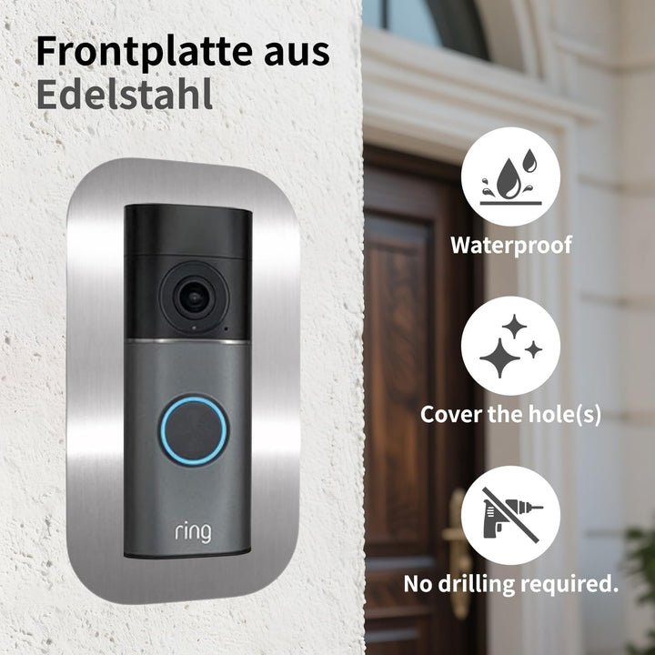 Edelstahl Blende für Ring Videotürklingel/Video Doorbell Wired Plus Kabel & Pro Kabel, Türklingel Ha
