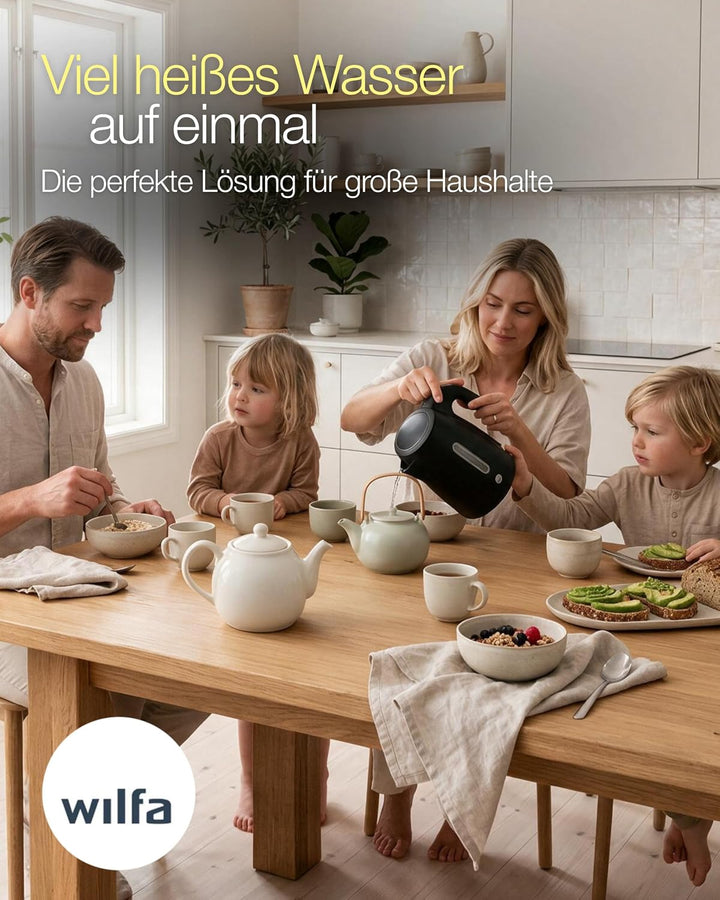 Wilfa RAPIDS Wasserkocher mit einem Fassungsvermögen von 1,7 Litern, 2000 Watt, aussenliegende Wasse