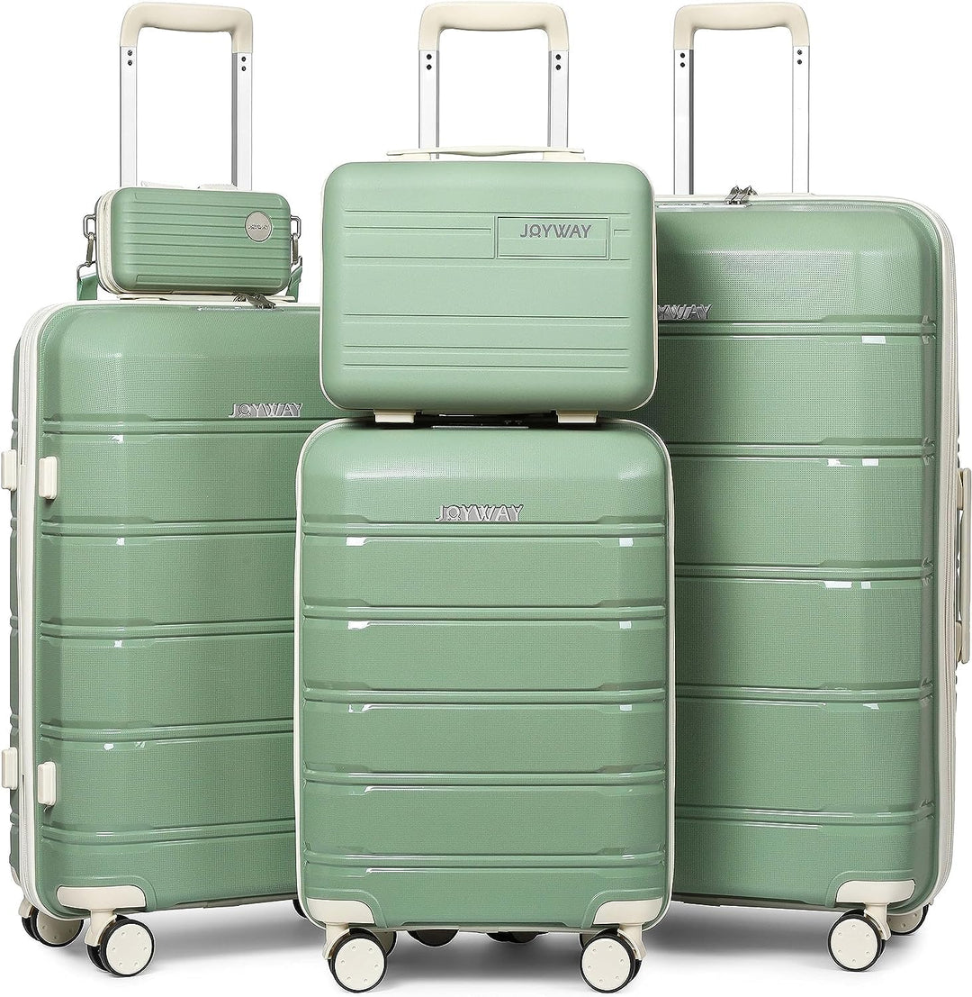 Joyway Kofferset 5tlg Hartschale mit 4 Rollen und TSA-Schloss Der Gepäcksets Enthält 1 Kosmetikkoffe