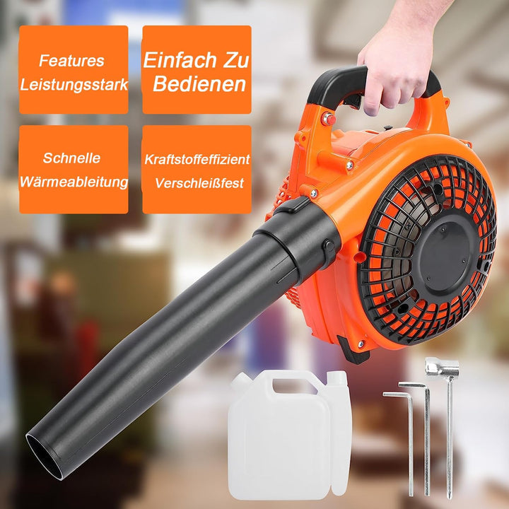 Yirtree Benzin-Laubbläser,tragbar,leicht,leistungsstarker 2-Takt-Motor,26cc Handheld Blatt Gebläse,7