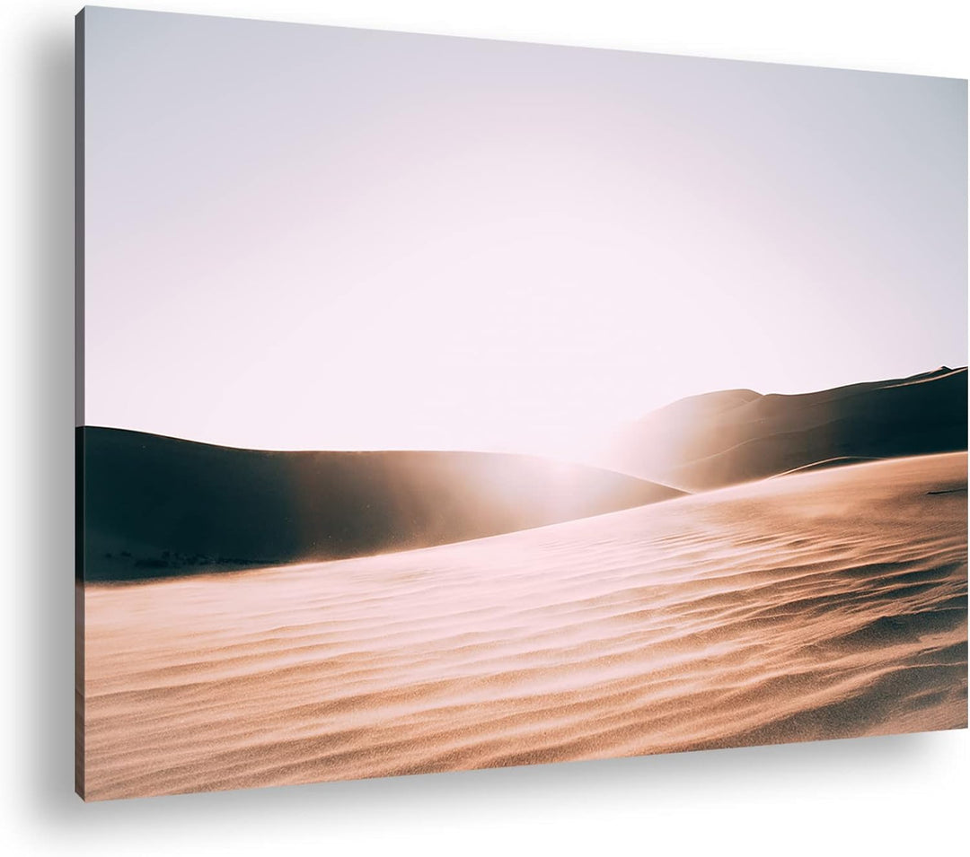 deyoli Sandwüsten Format: 80x60 als Leinwand, Motiv fertig gerahmt auf Echtholzrahmen, Hochwertiger