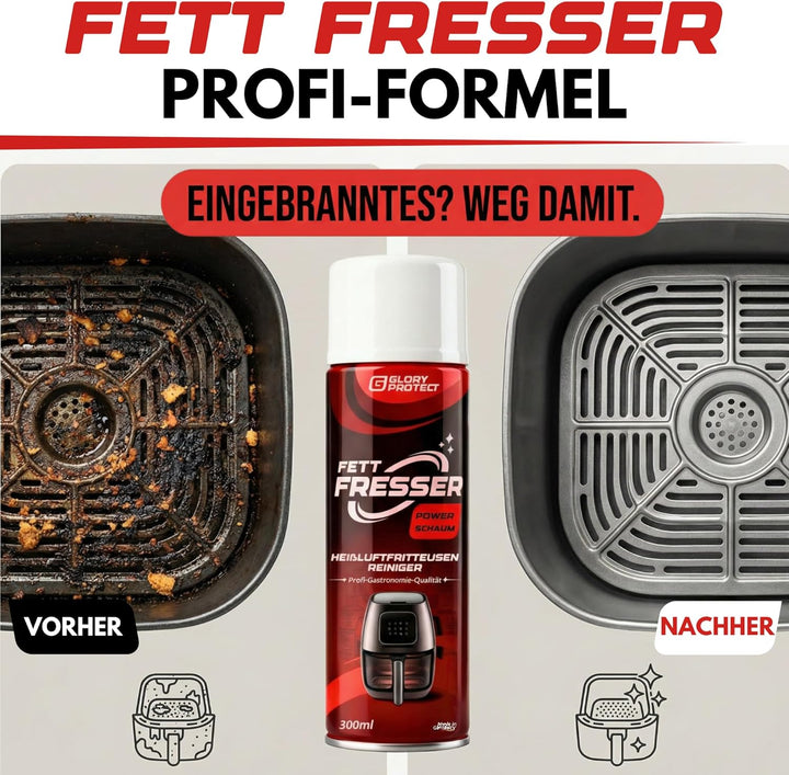 Airfryer-Reiniger Power-Schaum für Heissluft-Fritteuse und Backofen | Starker Fettlöser mit Hafteffe