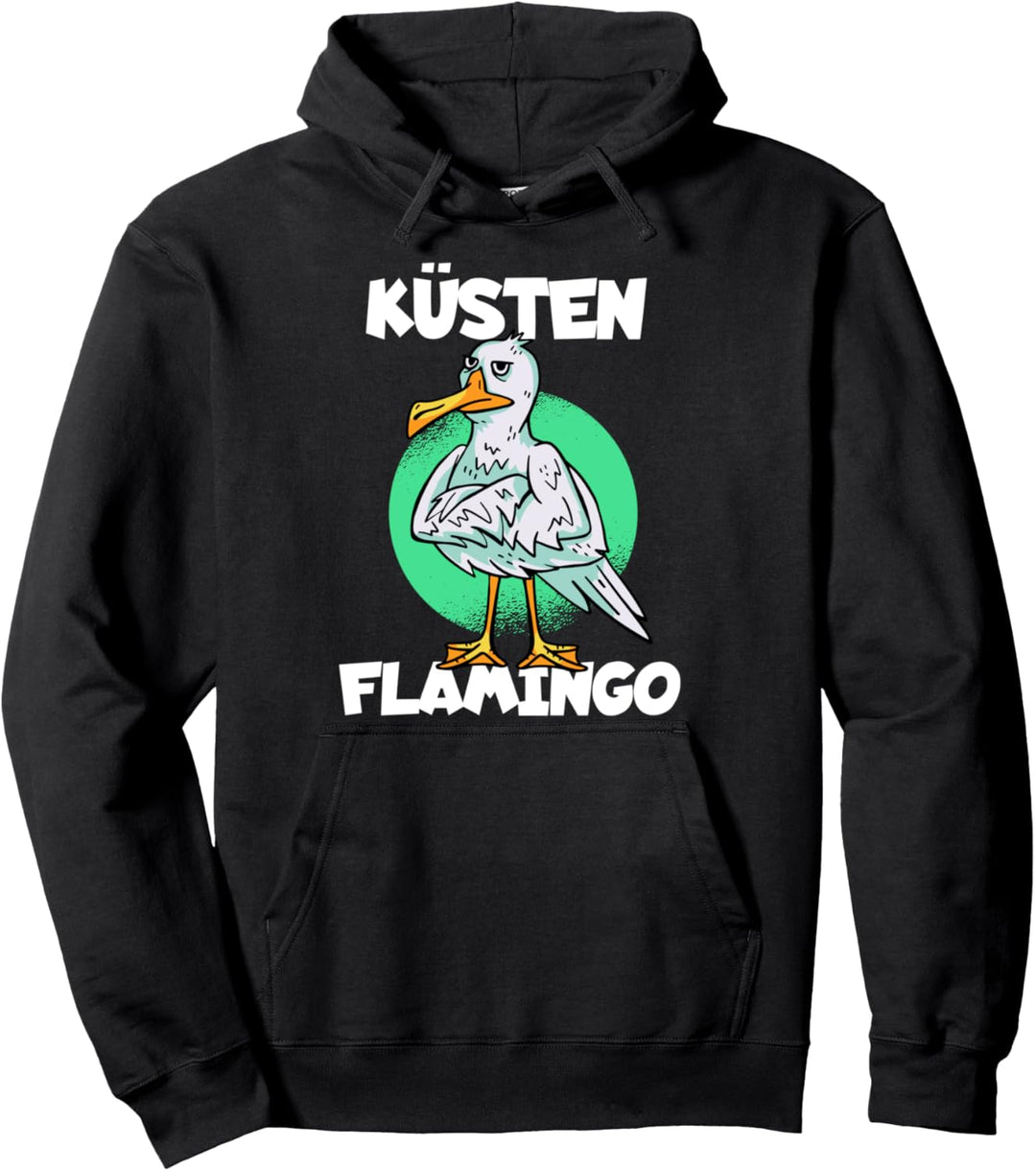 Küsten Flamingo Möwe Küste Pullover Hoodie