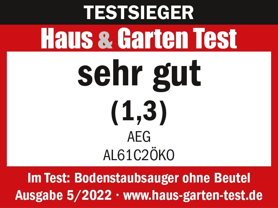 AEG CLEAN 6000 ÖKO AL61C2ÖKO Staubsauger beutellos / ETM Testsieger (SEHR GUT) / 60 % Recyclingmater