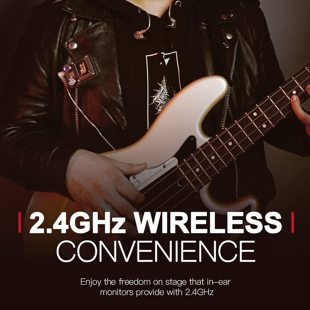 Xvive U4 In Ear Monitor Wireless System Professionelles Drahtloses IEM für Studio, Live-Performance