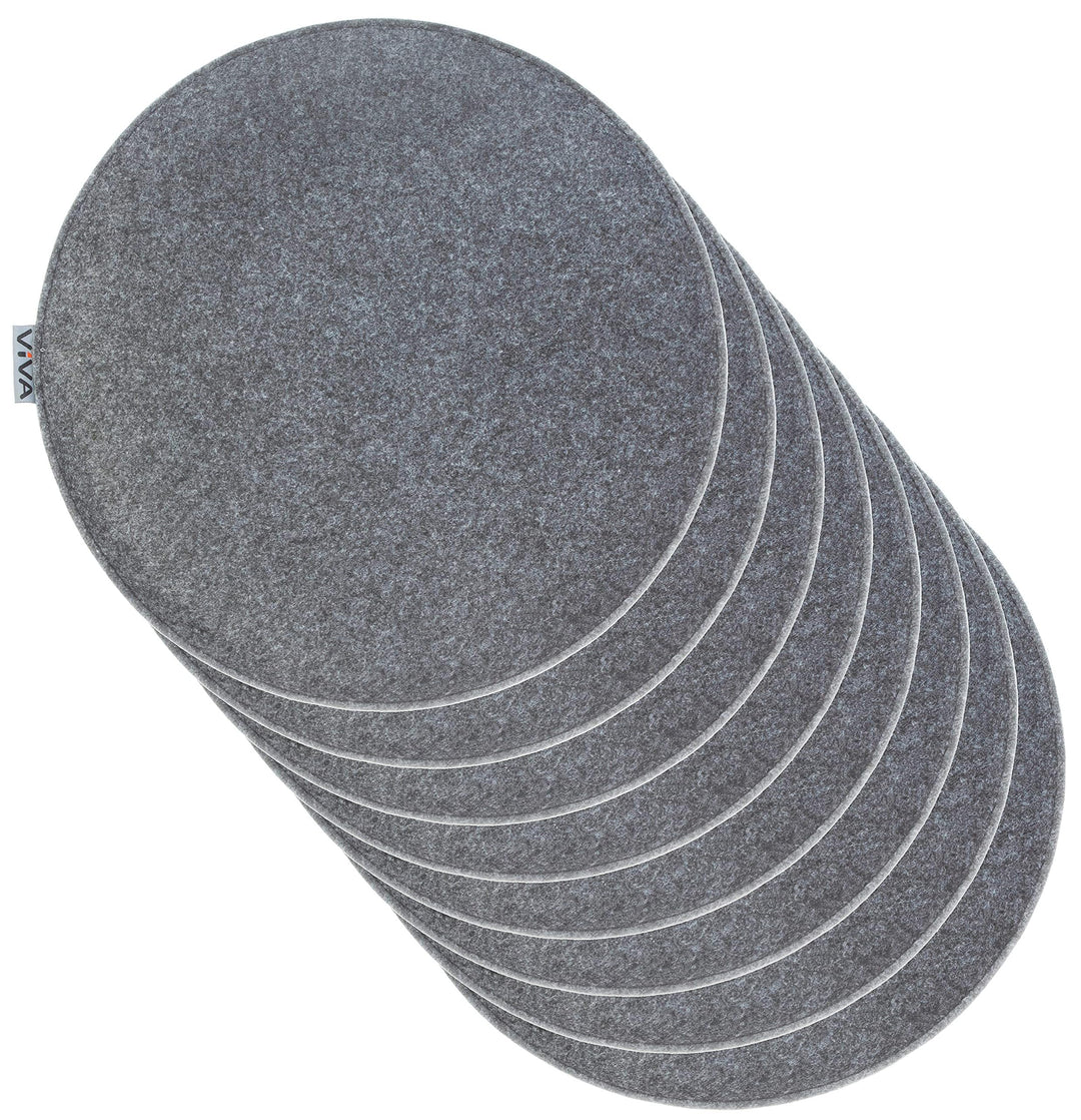 Brandsseller 8er Set Sitzkissen aus Filz Ø 35x2 cm – Robuste Stuhlauflagen für innen und aussen, run