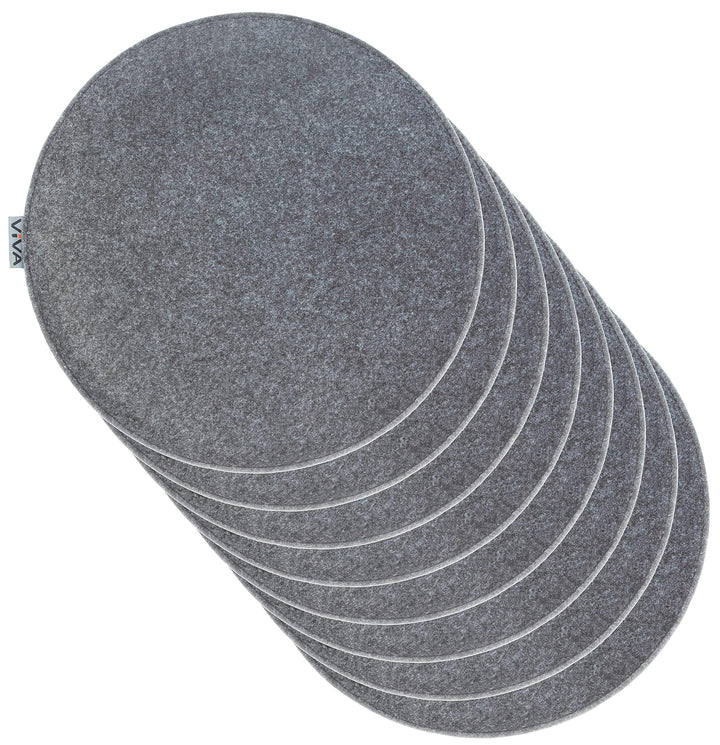 Brandsseller 8er Set Sitzkissen aus Filz Ø 35x2 cm – Robuste Stuhlauflagen für innen und aussen, run