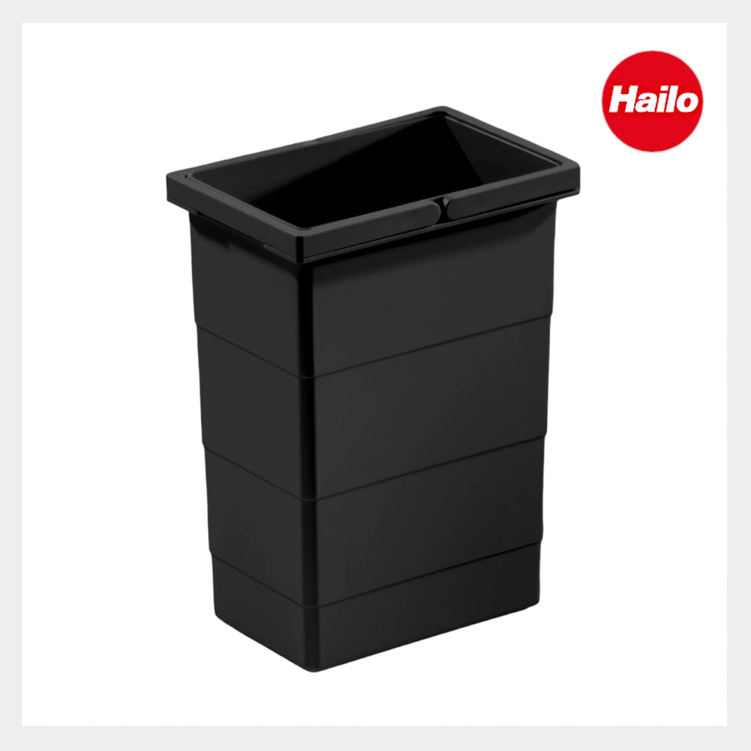 Hailo Inneneimer | Modell 1225959 | Schwarz | 8 Liter Fassungsvermögen | Masse: 226 x 156 x 295 mm |